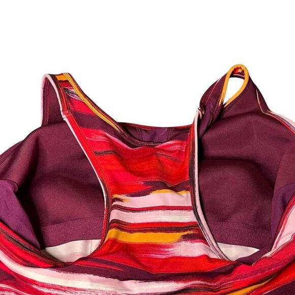 Athleta Women's Large Red Pink Tinker Tank Racerback Sleeveless Striped Top Bra - Picture 6 of 6